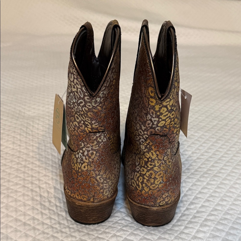 Roper Metallic Leopard Print Boots - Picture 3 of 7